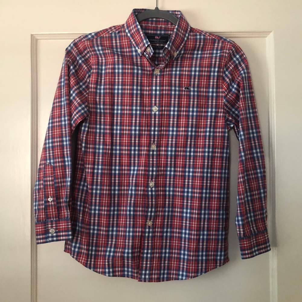 Boys Vineyard Vines button down Whale Shirt